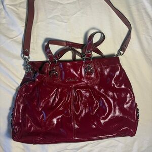 Coach Glossy Burgundy Shoulder Bag